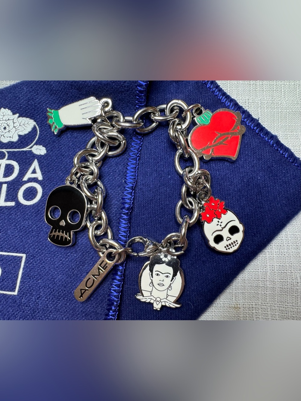 ACME Frida Kahlo Silver Charm Bracelet